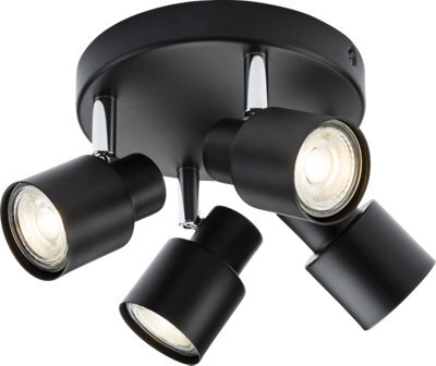 Luminosa Lighting Luminosa Gu10 Quad Spotlight - Matt Black 230V Ip20 50W - image 1
