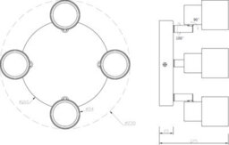 Luminosa Lighting Luminosa Gu10 Quad Spotlight - Matt Black 230V Ip20 50W - thumbnail 2
