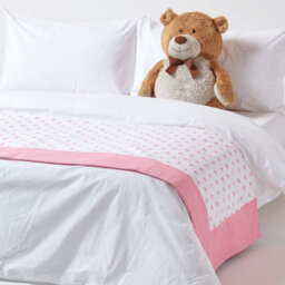Homescapes Cotton Pink Heart Decorative Sofa Throw - thumbnail 6