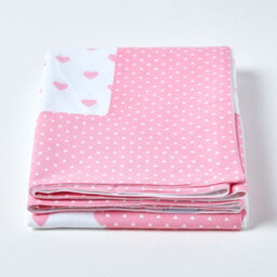 Homescapes Cotton Pink Heart Decorative Sofa Throw - thumbnail 2
