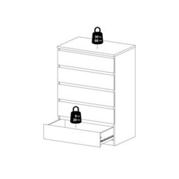 Wyld Haus Budapest Matt Black Tall Chest Of Drawers With 5 Smooth-Glide Drawers - thumbnail 9