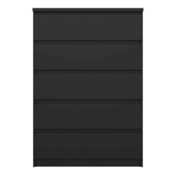 Wyld Haus Budapest Matt Black Tall Chest Of Drawers With 5 Smooth-Glide Drawers - thumbnail 3