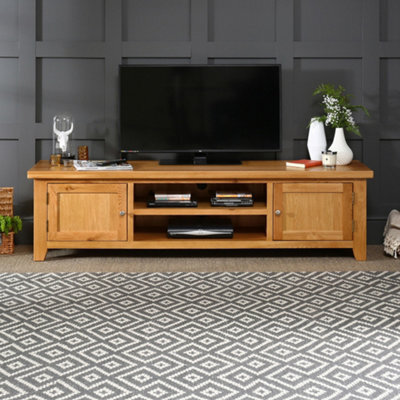 The Furniture Market Cheshire Oak Large Widescreen Tv Stand Unit Up To 80 Tv Size - image 1