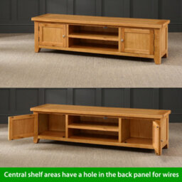 The Furniture Market Cheshire Oak Large Widescreen Tv Stand Unit Up To 80 Tv Size - thumbnail 4