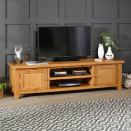 The Furniture Market Cheshire Oak Large Widescreen Tv Stand Unit Up To 80 Tv Size - thumbnail 2