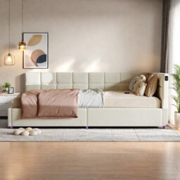 3Ft Single Ottoman Daybed With Storage, 90 X 190 Cm Upholstered Velvet, Hydraulic Lift Storage, Modern Sofa Bed For Bedroom, Beige - thumbnail 1