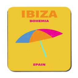 Benjamin Tate Design Ibiza Bohemia Placemat And Coaster Set With Wood Bottom Artwork Limited Edition Collection - thumbnail 3
