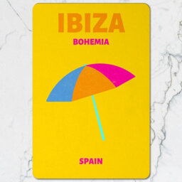 Benjamin Tate Design Ibiza Bohemia Placemat And Coaster Set With Wood Bottom Artwork Limited Edition Collection - thumbnail 2