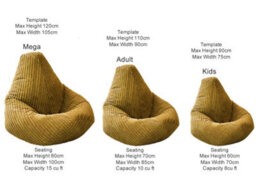 Beautiful Beanbags Xxl Mega Highback Jumbo Cord Beanbag - thumbnail 3