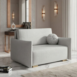 Living Room Sofa Bed Viva Glov Ii With Sleeping Function Storage Chipboard Polyurethane Foam 134X98X85Cm Light Grey - thumbnail 1