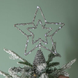Samuel Alexander 28Cm Battery Powered Silver Christmas Star Tree Topper With White Multi-Action Leds - thumbnail 9