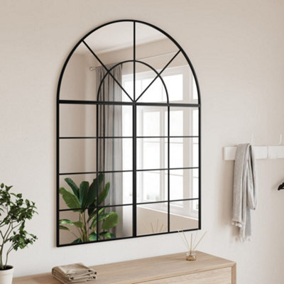 Vidaxl Wall Mirror Black 100X130 Cm Arch Iron - image 1