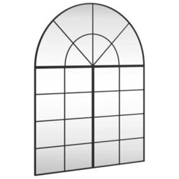 Vidaxl Wall Mirror Black 100X130 Cm Arch Iron - thumbnail 2