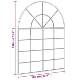 Vidaxl Wall Mirror Black 100X130 Cm Arch Iron - thumbnail 7
