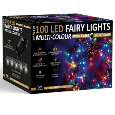 Netta Christmas Tree Lights 100 Led 5M Fairy String Lights Plug In With ...