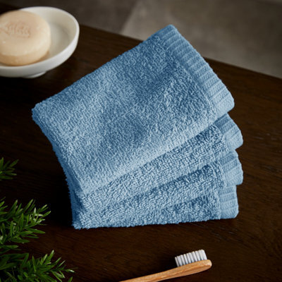 Catherine Lansfield Quick Dry Plain 30X30 Cm Face Cloth 4 Pack Blue - image 1
