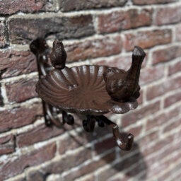Selections Cast Iron Wall Mounted Hanging Basket Bracket With Bird Feeder Bath Decorative Seed And Nut - Pack Of 2 - thumbnail 6