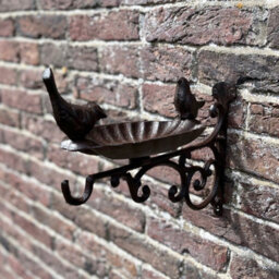 Selections Cast Iron Wall Mounted Hanging Basket Bracket With Bird Feeder Bath Decorative Seed And Nut - Pack Of 2 - thumbnail 7