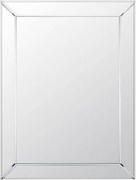 Biznest 60X80Cm Frameless Mirrored Border Bevelled Glass Mirror Silver Modern & Stylish With Contemporary Rectangular Edges