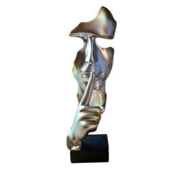 Huhote Elegant Abstract Thinker Statue Silver Resin Sculpture For Home Office Decoration Table Decor Home Ornament Ponder Statue - thumbnail 7