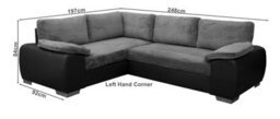 Enzo Sofa Bed With Storage Left Black And Grey Fabrix Faux Leather - thumbnail 2