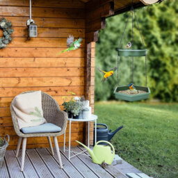 Geezy Bird Feeder & Bird Bath 2 In 1 Hanging Bird Feeding Tray And Bath Outdoor - thumbnail 4