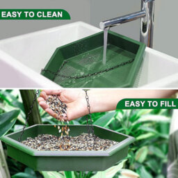 Geezy Bird Feeder & Bird Bath 2 In 1 Hanging Bird Feeding Tray And Bath Outdoor - thumbnail 7
