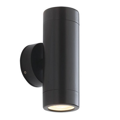Luminosa Lighting Luminosa Odyssey Outdoor Wall Ip65 7W Satin Black Paint & Clear Glass 2 Light Dimmable Ip65 - Gu10