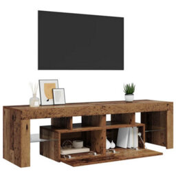 Berkfield Modern Tv Cabinet With Led Lights Old Wood 140X36.5X40 Cm Engineered Wood - thumbnail 5