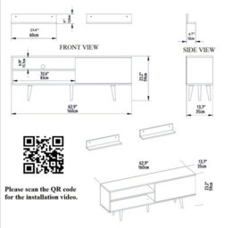 Decorotika Pi Tv Stand Tv Unit For Tvs Up To 63 Inch Oak White - thumbnail 4