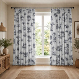 "Smart Living Safari Toile Curtains Pair With Tie Backs - African Wildlife Print- Grey - 66""x72""" - thumbnail 1