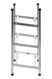 Orsina Three-Tier Chrome Shoe Rack, Durable Metal Frame With Polished Finish For Neat Shoe Storage, Space-Saving - thumbnail 4
