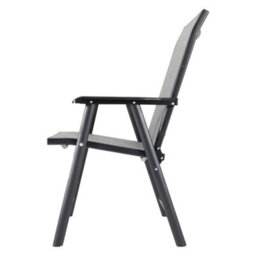 Living And Home Set Of 2 Black Reclining High Back Metallic Frame And Fabric Garden Folding Chairs With Armrests - thumbnail 6