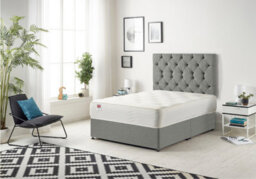 Somnior Beds Somnior Premier Silver Linen 2Ft6 Memory Foam Divan Bed With Mattress & Headboard - Small Single