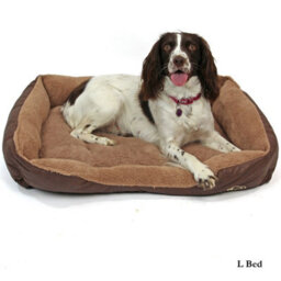 Actiaspet Brown Faux Leather Dog Bed Large - thumbnail 2