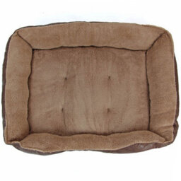 Actiaspet Brown Faux Leather Dog Bed Large - thumbnail 3