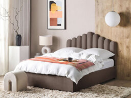 Beliani Ottoman Bed Velvet Vincennes 160 X 200 Cm (Eu King Size) Taupe - thumbnail 2