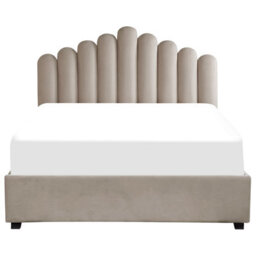 Beliani Ottoman Bed Velvet Vincennes 160 X 200 Cm (Eu King Size) Taupe - thumbnail 7