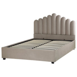 Beliani Ottoman Bed Velvet Vincennes 160 X 200 Cm (Eu King Size) Taupe - thumbnail 6