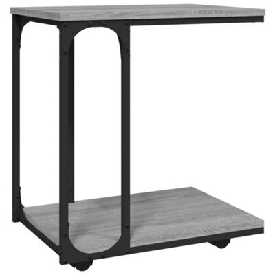 Berkfield Industrial Side Table With Wheels Grey Sonoma 50X35X55.5Cm Engineered Wood - image 1