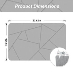 Fino Stone Stone Bath Mat - Super Absorbent Quick-Dry Diatomite Bath Mat, Non-Slip Bathroom Floor Mat With Anti-Slip Pad - thumbnail 7