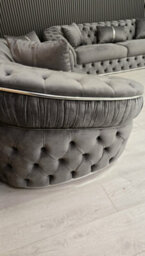 Ambassador Grey Velvet Gold Accent 3  2  1 Seater - thumbnail 2