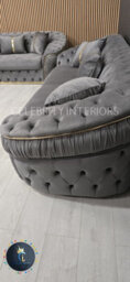 Ambassador Grey Velvet Gold Accent 3  2  1 Seater - thumbnail 9