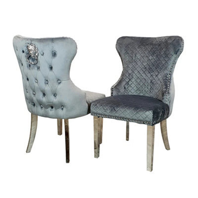 Stratus Interiors Chelsea Upholstered Lion Knocker Dining Chair - image 1