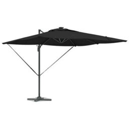Berkfield Durable Cantilever Roma Parasol With Leds - Black, 286 X 285 X 270 Cm, Aluminium - thumbnail 3