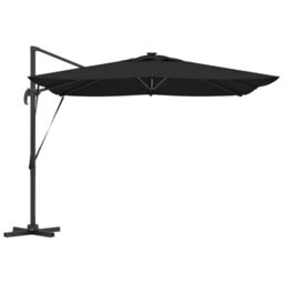 Berkfield Durable Cantilever Roma Parasol With Leds - Black, 286 X 285 X 270 Cm, Aluminium - thumbnail 7