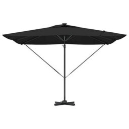 Berkfield Durable Cantilever Roma Parasol With Leds - Black, 286 X 285 X 270 Cm, Aluminium - thumbnail 6