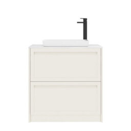 Royal Bathrooms Royal Bathroom Elmore 800mm Classic White Freestanding Countertop Bathroom Vanity Unit 2 Drawer With Qubix Basin - thumbnail 7