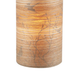 Happy Homewares Bamboo Wood Effect Table Lamp With Black Birds And Trees Inner Lining - thumbnail 4