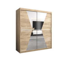 Arte Morocco Contemporary 2 Mirrored Sliding Door Wardrobe 9 Shelves 2 Rails Oak Sonoma Effect (H)2000mm (W)1800mm (D)620mm - thumbnail 1